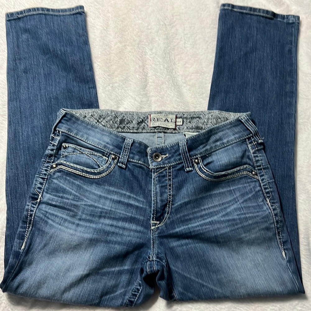 Ariat R.E.A.L Mid Rise Sophia Stackable Straight Leg Jean Lightly Worn